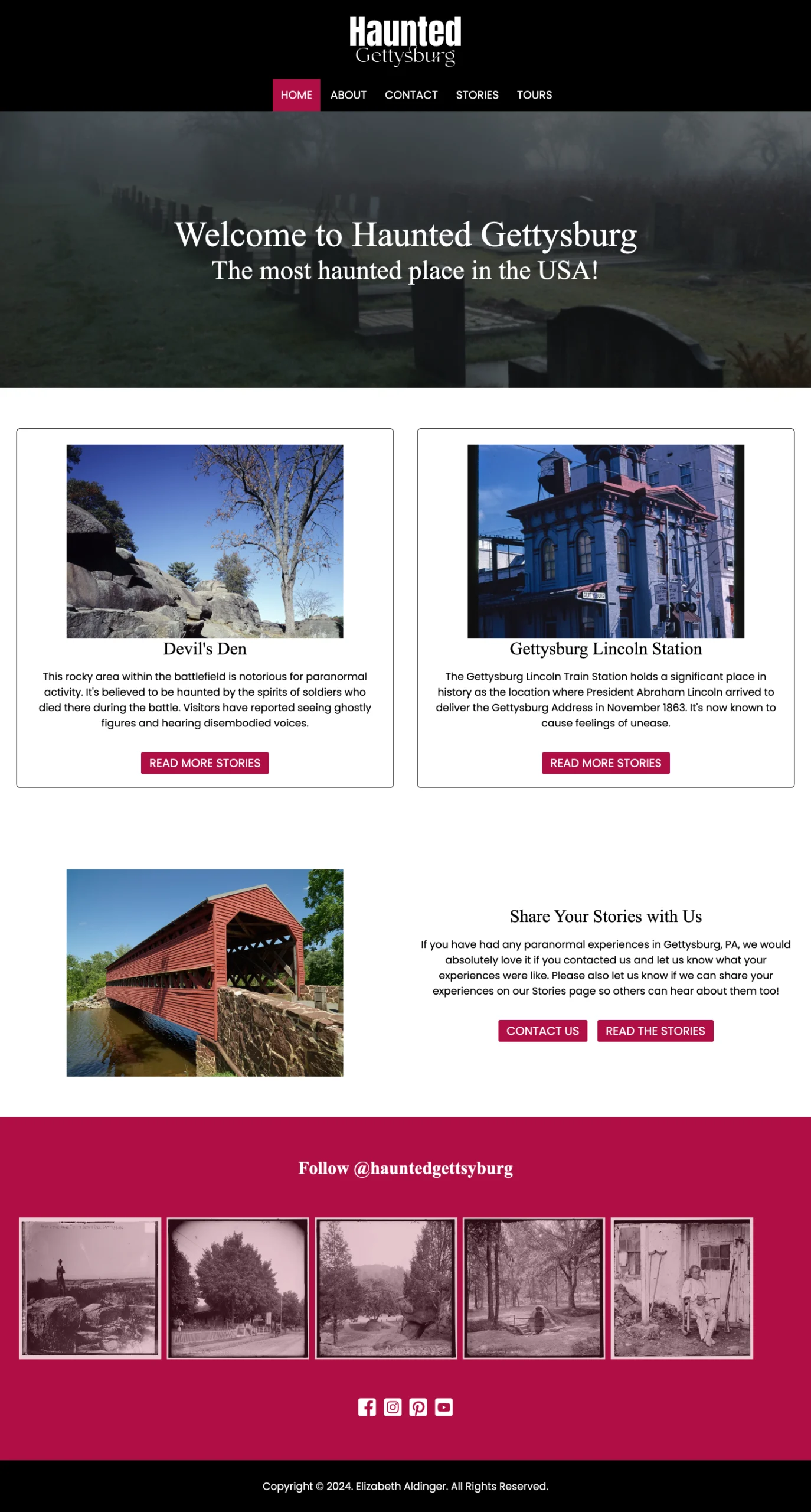 Portfolio pages haunted gettysburg home page